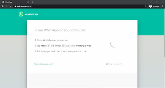 Ouvrez Whatsapp Web dans la fenêtre de navigation privée sur Google Chrome