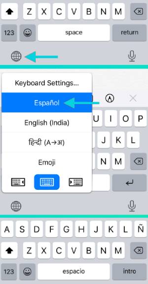 كيفية التبديل والتغيير بين لوحات المفاتيح حسب اللغة في ايفون وايباد