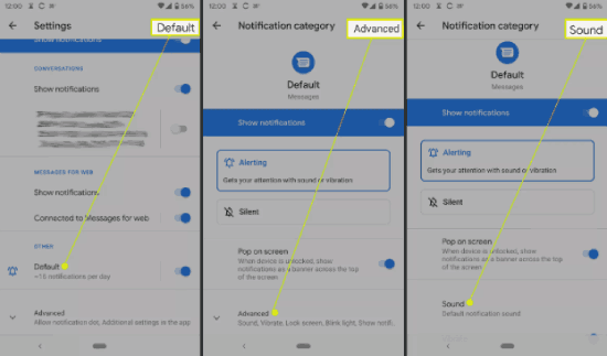 Modifier le son des notifications Messages Sur Android