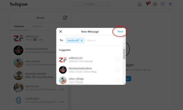 Envoyez des messages Instagram sur votre ordinateur