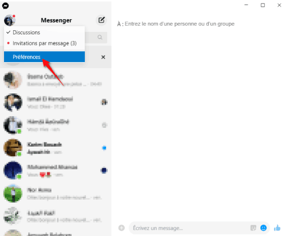 Activez le mode nuit dans Facebook Messenger sur l'ordinateur