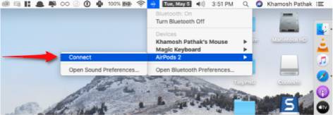 Connectez les AirPods avec Mac