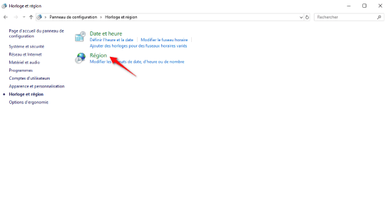 Comment ajouter l'arabe à Windows 10