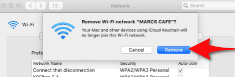 Oubliez le réseau wifi sur Mac