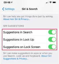 Désactiver les suggestions Siri sur iPhone et iPad