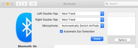 Paramètres du casque Apple Airpods sur Mac