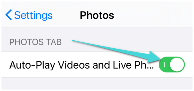 Désactiver la lecture automatique des vidéos et des photos en direct sur iPhone et iPad