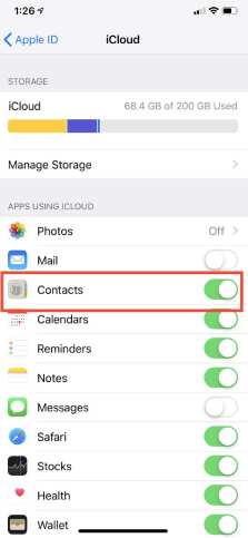 Créer une sauvegarde des contacts via iCloud
