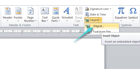 Placer un fichier PDF dans Microsoft Word