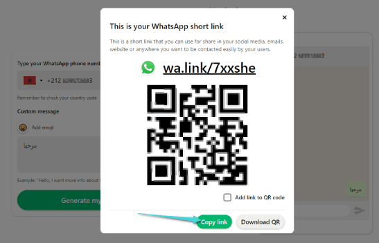 Comment créer un lien pour le numéro WhatsApp