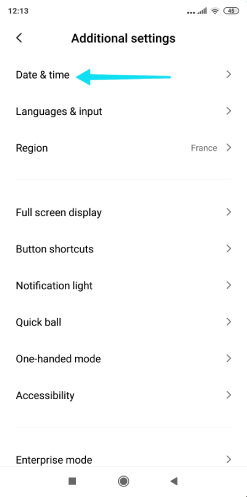 Paramètres de la montre Android