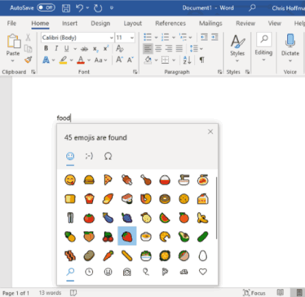 Comment insérer des emoji dans un document Microsoft Word