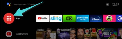 Applications sur Android TV