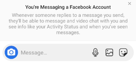 Envoyez un message à quelqu'un sur Facebook via Instagram