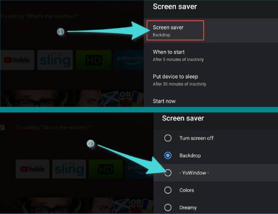 Changer l'économiseur d'écran dans Android TV
