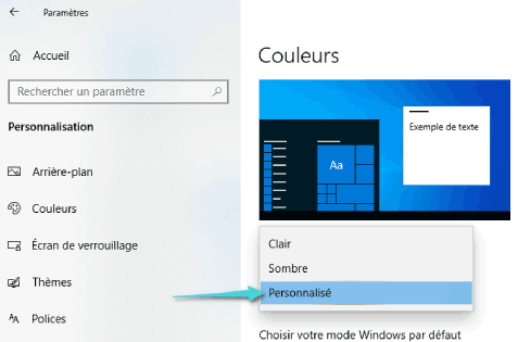 Personnalisez la couleur du menu de démarrage dans Windows 10