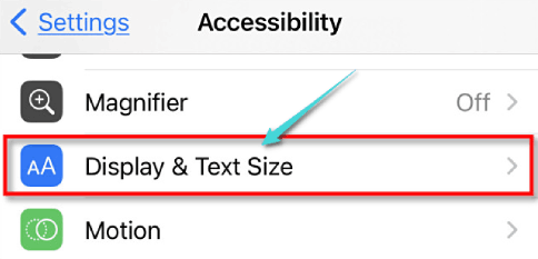 Accessibilité de l'affichage et de la taille du texte