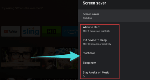 إعدادات screen saver
