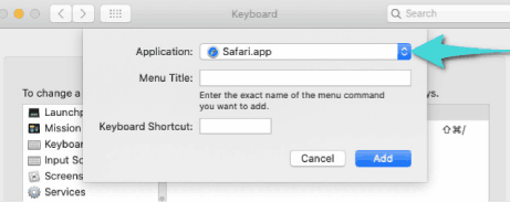 إنمشاء اختصار لوحة المفاتيح لمسح سجل التصفح على سفاري