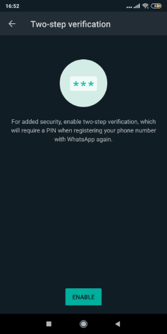 تمكين ميزة التحقق بخطوتين على Whatsapp من أجل أمان الحساب