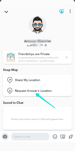 كيفية طلب موقع تواجد شخص على Snapchat