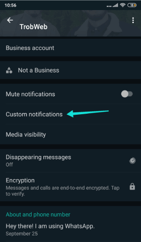 Notifications personnalisées Whatsapp