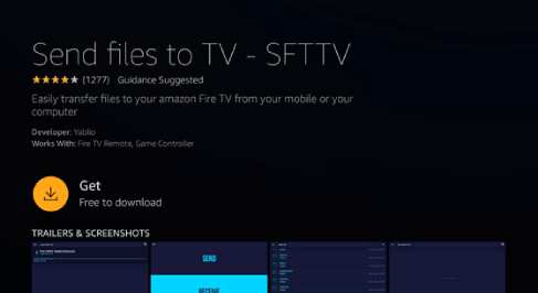 Appliquer Send files to TV On Fire TV
