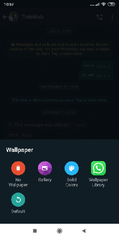 Changer l'arrière-plan du chat Whatsapp