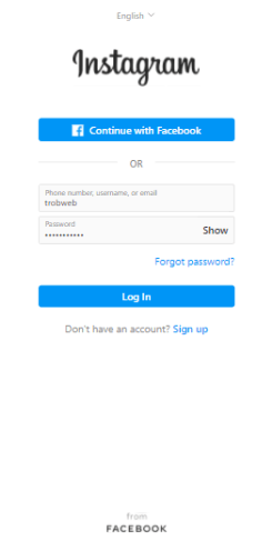 تسجيل الدخول إلى حساب إنستقرام من خلال التطبيق