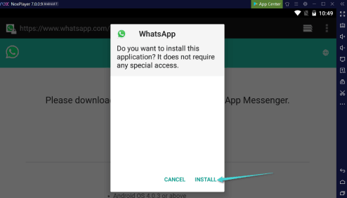 Installer Whatsapp sur l'émulateur