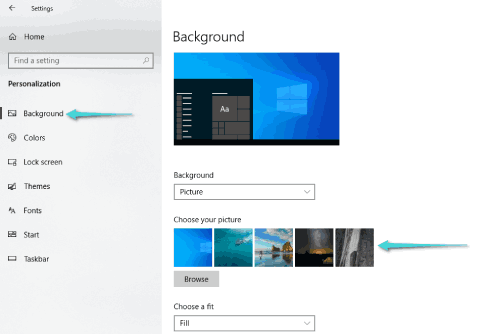Personnalisez votre fond d'écran Windows 10