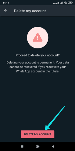 Supprimer définitivement le compte Whatsapp