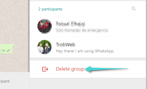 Supprimer un groupe sur le Web WhatsApp