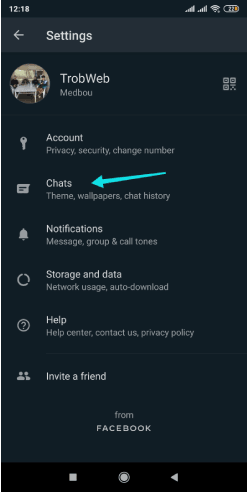 Paramètres de chat Whatsapp