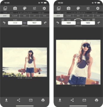 Réduisez la taille des photos sur iPhone via une application externe