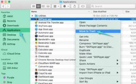 Supprimer des programmes de Mac via Finder