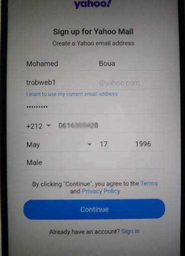Comment créer un e-mail Yahoo via l'application mobile