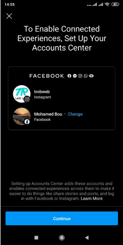 Lier un compte Instagram avec Facebook