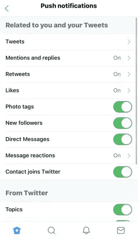 Comment désactiver un type spécifique de notifications Twitter