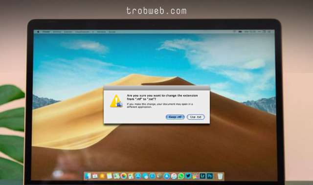Désactiver l'apparence de la fenêtre d'avertissement lors du changement d'extension de fichier sur Mac