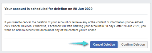 استرداد حساب فيسبوك بعد حذفه