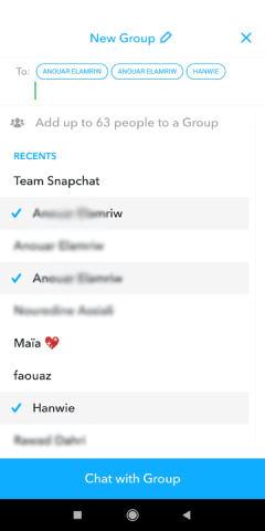 Créer un groupe Snapchat