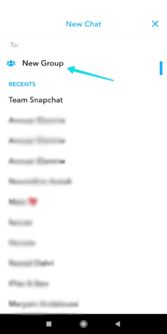 إنشاء مجموعة على snapchat
