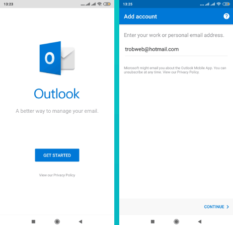 تسجيل الدخول إلى هوتميل عبر تطبيق Outlook