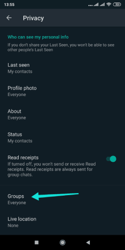 كيفية منع إضافتك إلى مجموعات Whatsapp