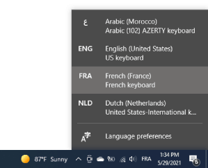 Ajoutez la langue arabe au clavier sur Windows 10