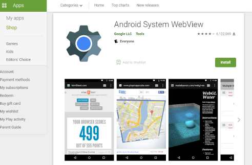 App Android System Webview
