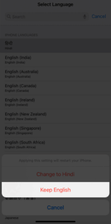 Changer la langue des applications sur iPhone
