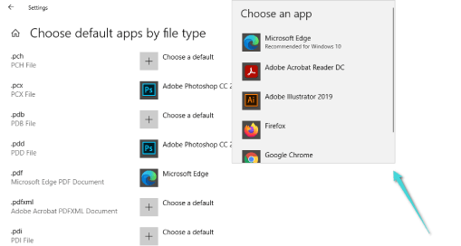 Choisissez le lecteur par défaut pour les fichiers PDF sur Windows 10