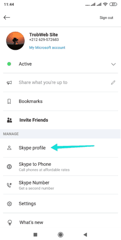 Votre profil Skype